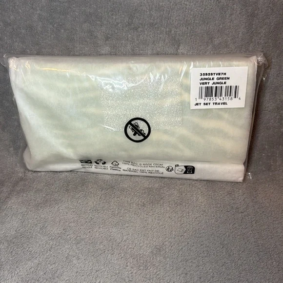 💚MICHAEL KORS💚Jungle Green Jet Set Travel Zebra Print Calf Hair Cont Wallet/NWT - Picture 6 of 9